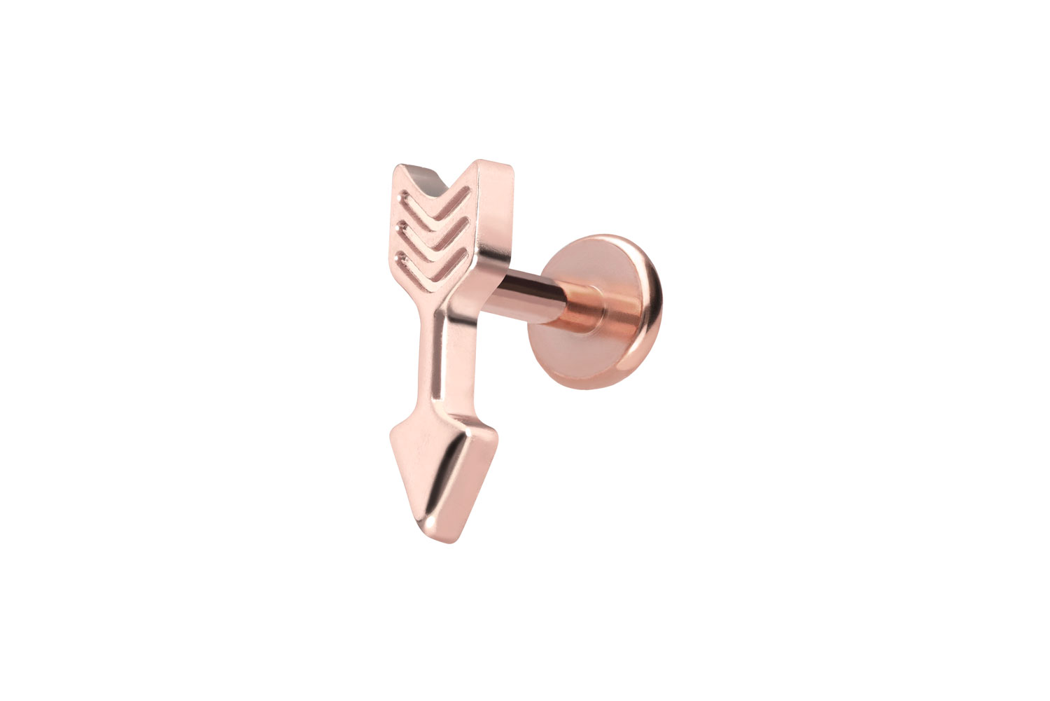 Titan Labret Piercing mit Push Fit PFEIL